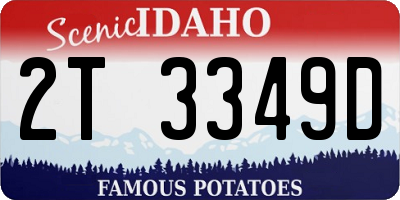 ID license plate 2T3349D