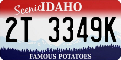 ID license plate 2T3349K