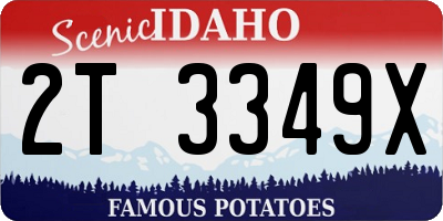 ID license plate 2T3349X