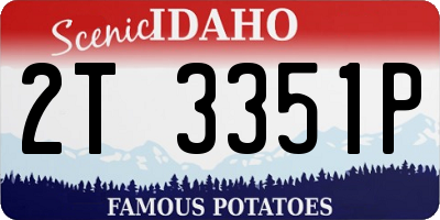 ID license plate 2T3351P