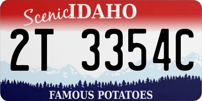 ID license plate 2T3354C