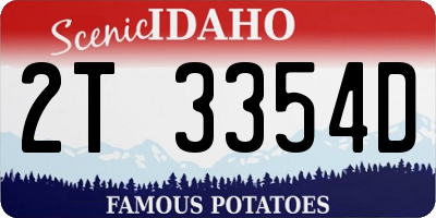 ID license plate 2T3354D