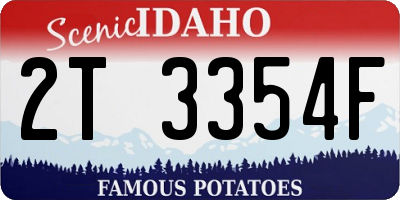 ID license plate 2T3354F