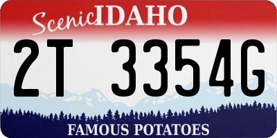 ID license plate 2T3354G