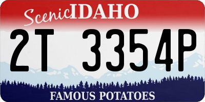 ID license plate 2T3354P