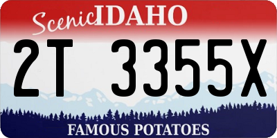 ID license plate 2T3355X