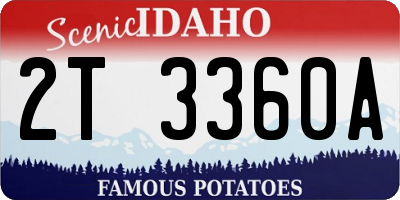 ID license plate 2T3360A