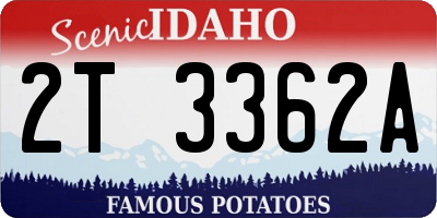 ID license plate 2T3362A