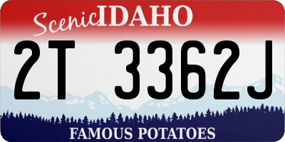 ID license plate 2T3362J