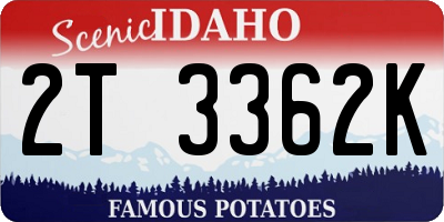 ID license plate 2T3362K