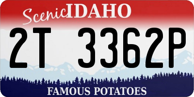 ID license plate 2T3362P