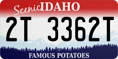 ID license plate 2T3362T