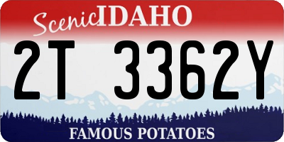 ID license plate 2T3362Y