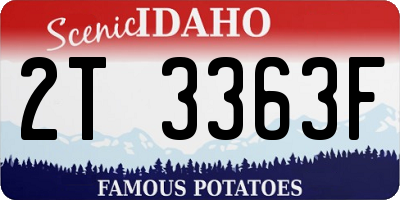 ID license plate 2T3363F