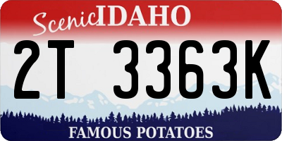 ID license plate 2T3363K