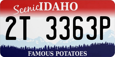 ID license plate 2T3363P