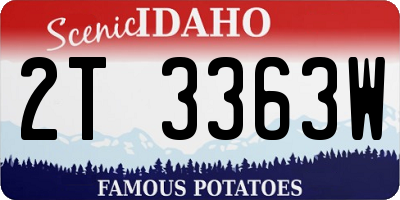 ID license plate 2T3363W