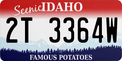 ID license plate 2T3364W