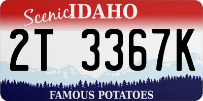 ID license plate 2T3367K