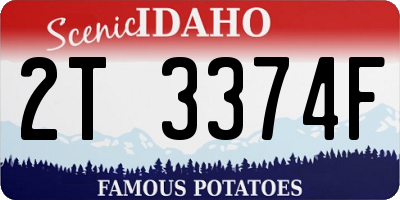 ID license plate 2T3374F