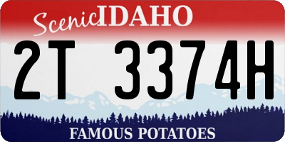 ID license plate 2T3374H