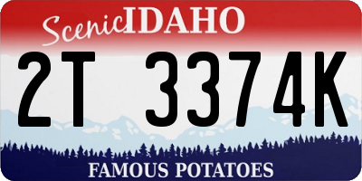 ID license plate 2T3374K