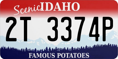 ID license plate 2T3374P