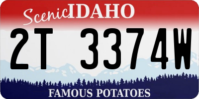 ID license plate 2T3374W