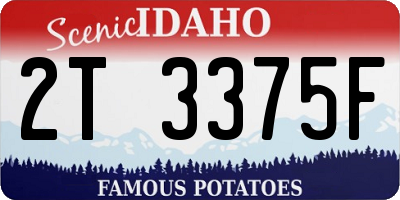 ID license plate 2T3375F