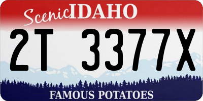 ID license plate 2T3377X