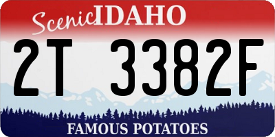 ID license plate 2T3382F