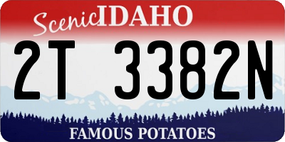 ID license plate 2T3382N