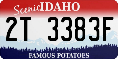ID license plate 2T3383F