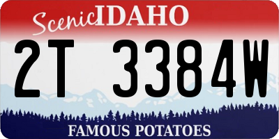 ID license plate 2T3384W