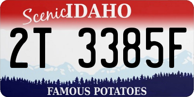 ID license plate 2T3385F