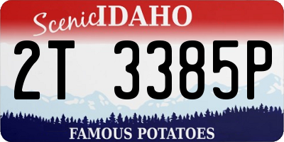 ID license plate 2T3385P