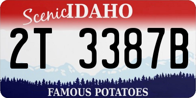 ID license plate 2T3387B
