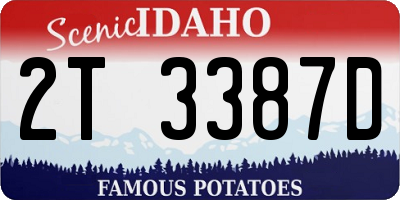 ID license plate 2T3387D