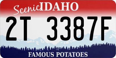 ID license plate 2T3387F