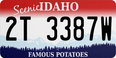 ID license plate 2T3387W