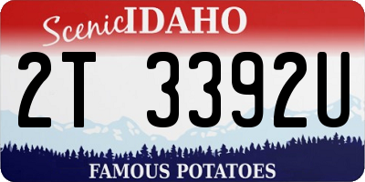 ID license plate 2T3392U