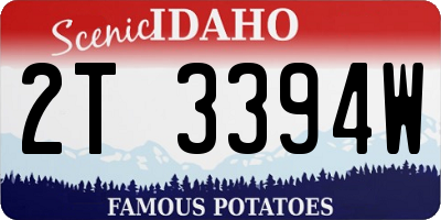 ID license plate 2T3394W