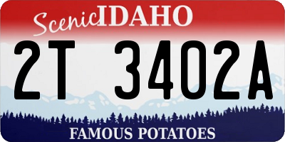 ID license plate 2T3402A