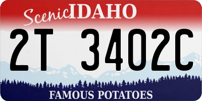 ID license plate 2T3402C