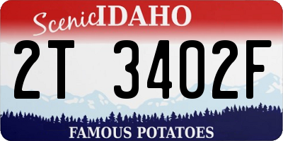 ID license plate 2T3402F