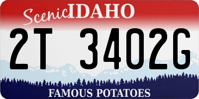 ID license plate 2T3402G