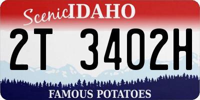 ID license plate 2T3402H