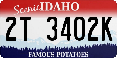 ID license plate 2T3402K