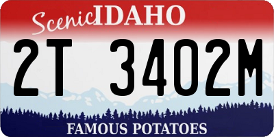 ID license plate 2T3402M