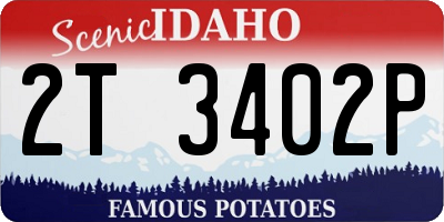 ID license plate 2T3402P